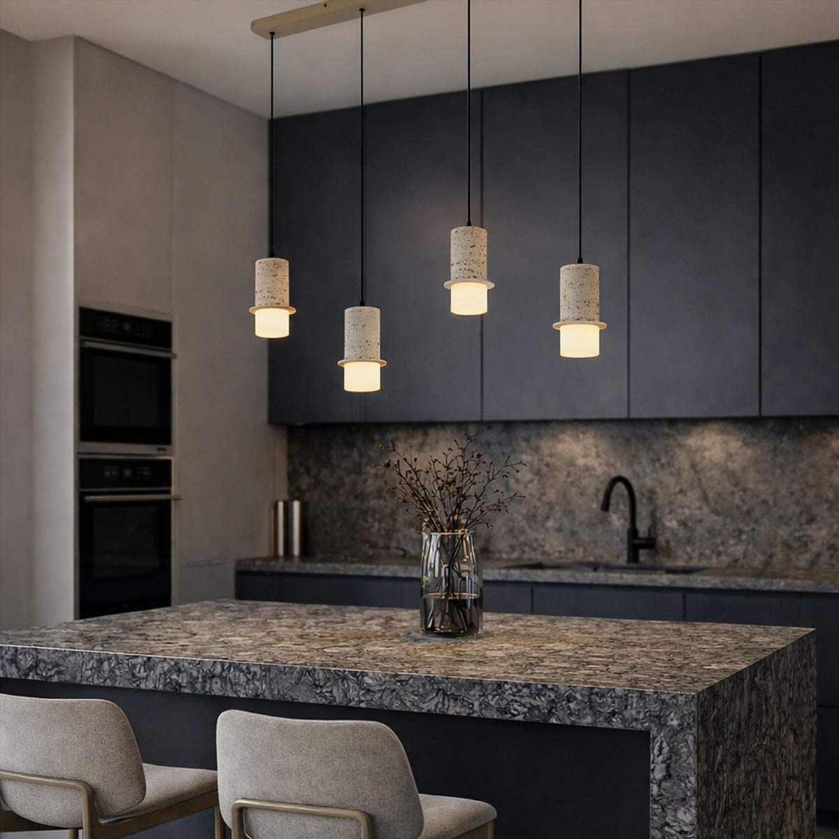 Kolisa Linear Travertine Look LED Pendant