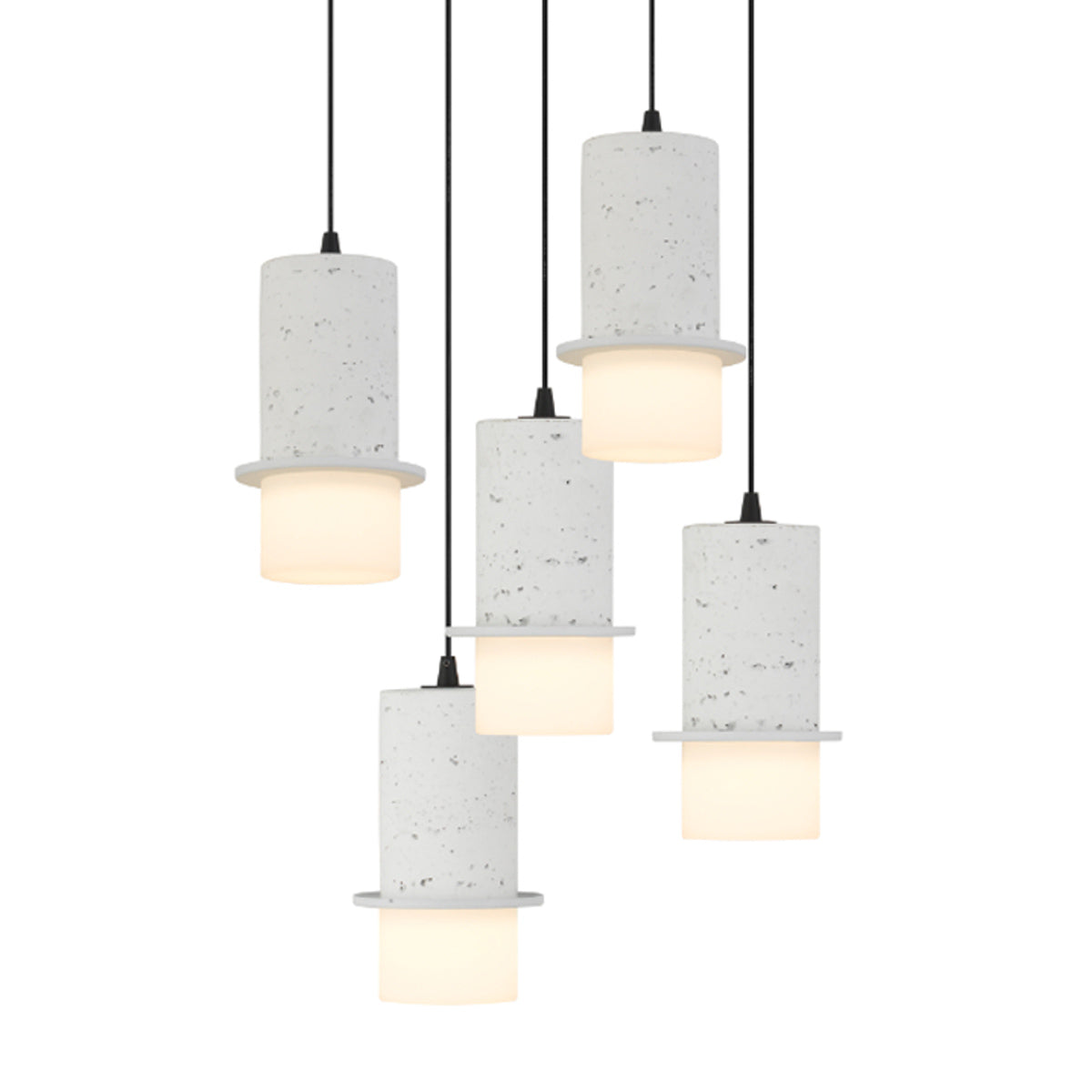 Kolisa 5 Light Travertine Look LED Pendant