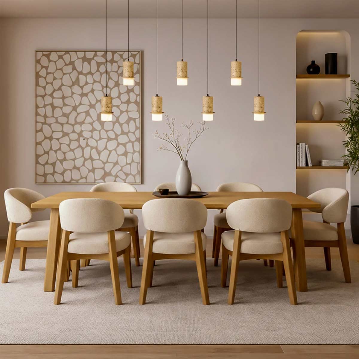 Kolisa Linear Travertine Look LED Pendant