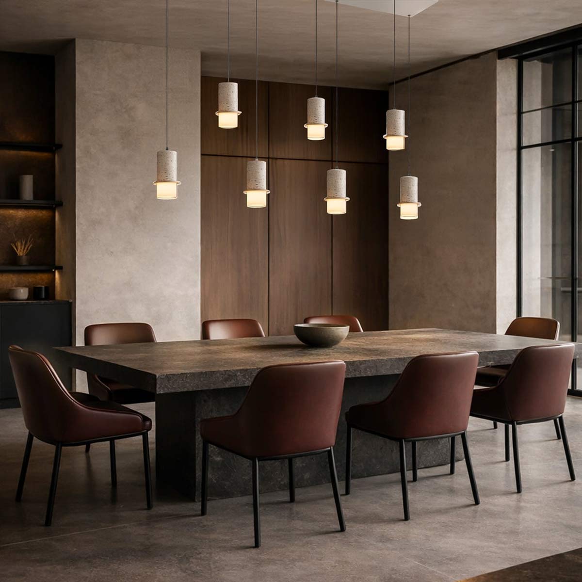 Kolisa Linear Travertine Look LED Pendant