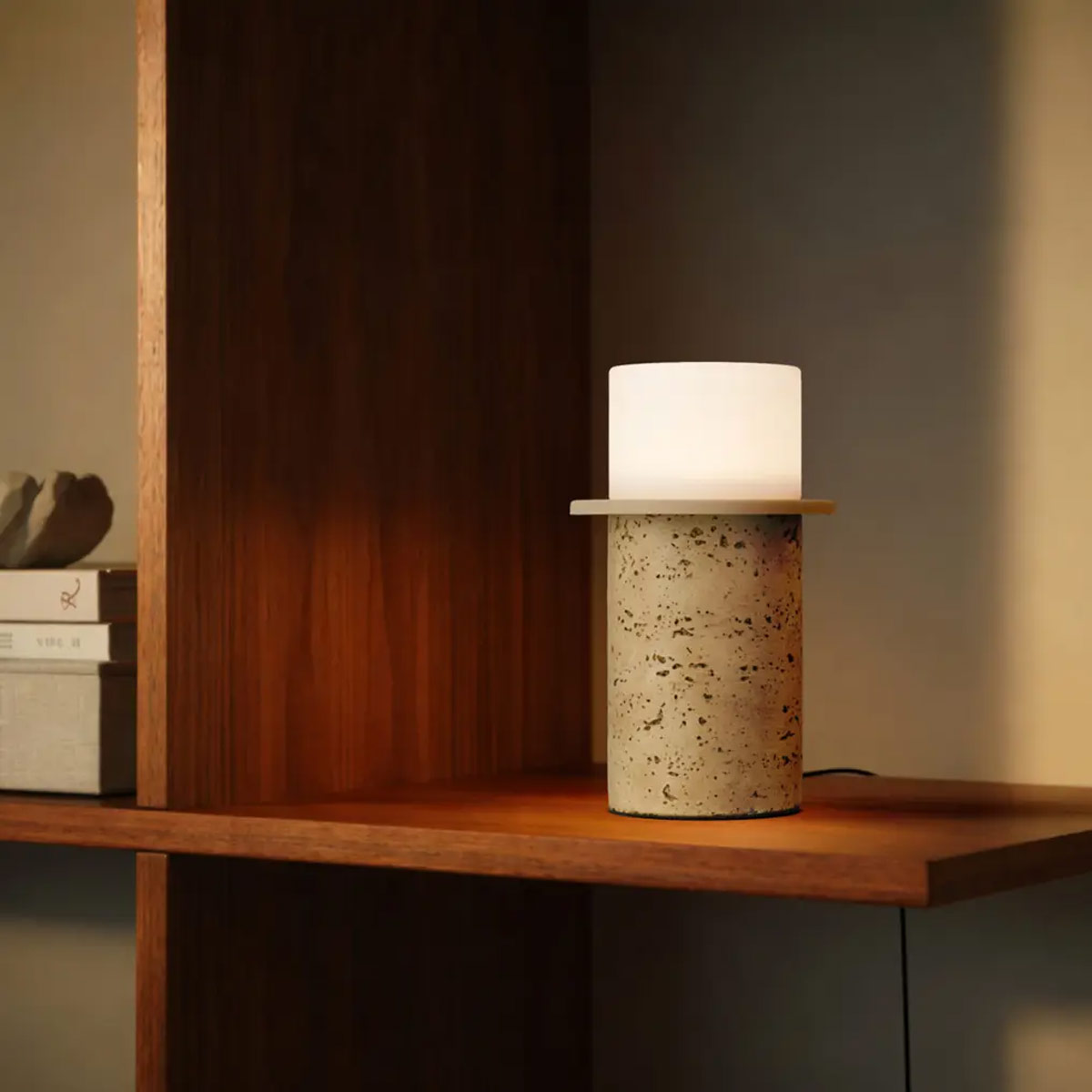 Kolisa Travertine Look LED Table Lamp