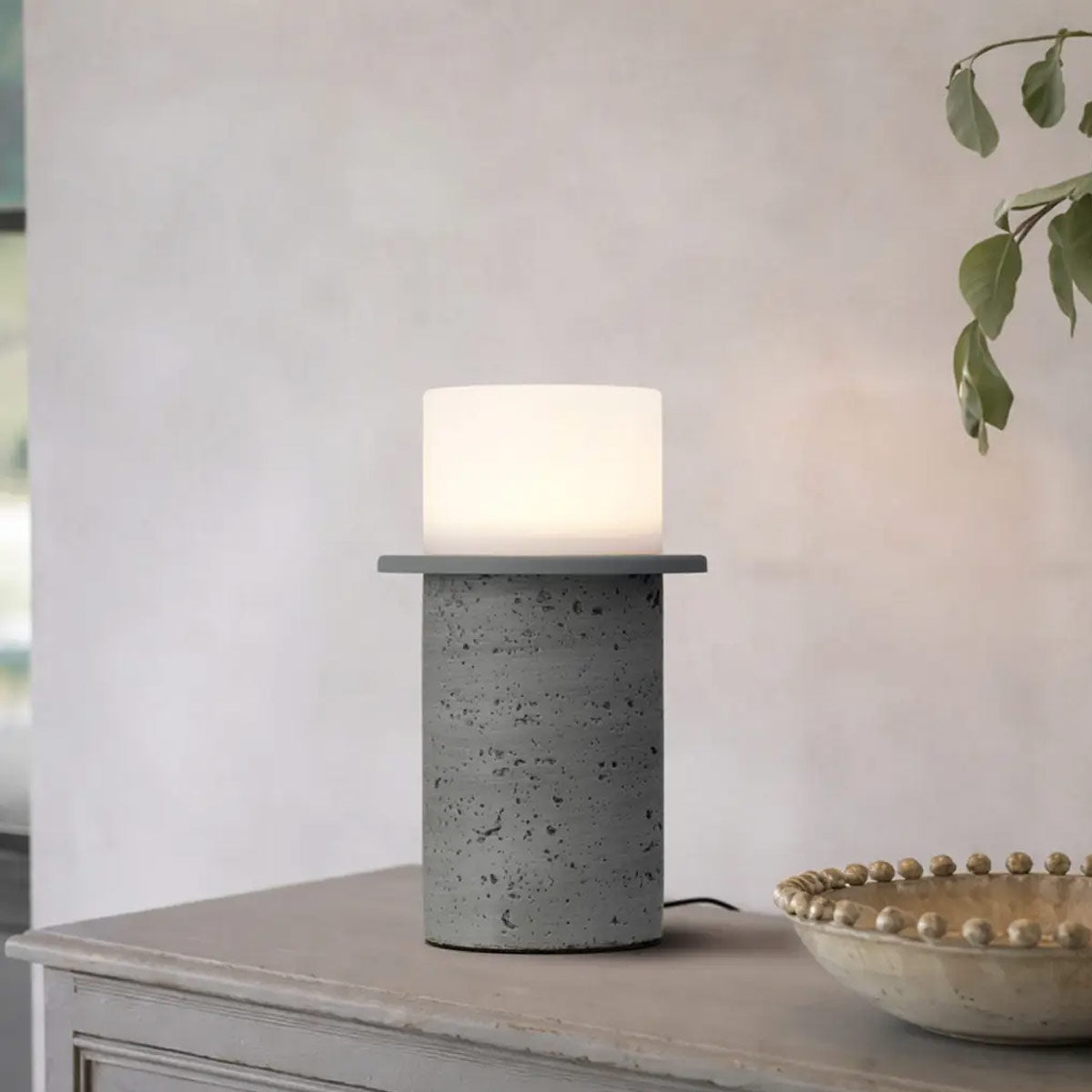 Kolisa Travertine Look LED Table Lamp
