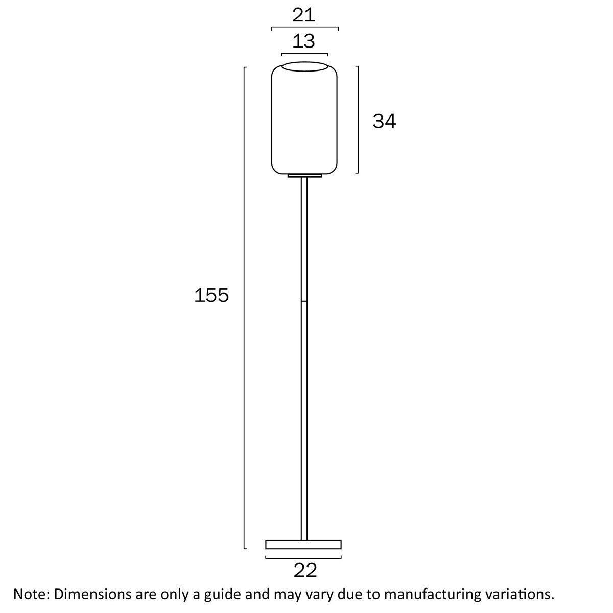 Korova Slender Floor Lamp - Blown Glass with Marble Base