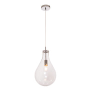Kosta Clear Glass and Chrome Small Pendant Light