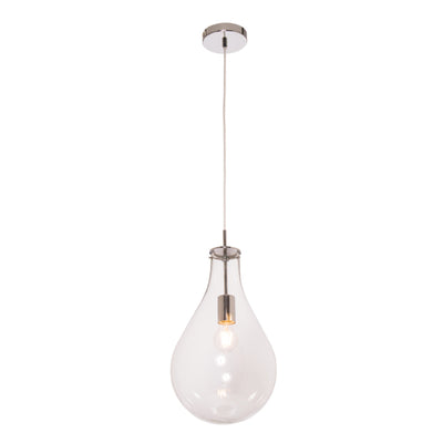 Kosta Clear Glass and Chrome Small Pendant Light