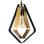 Kreola Modern Angular Metal 1L Diamond Pendant Light - Black/Gold