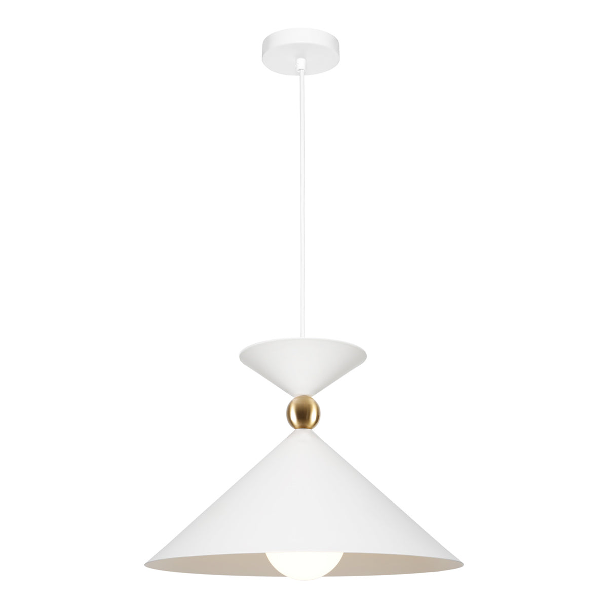 Krissy Small White Cone Shape Single Pendant Light