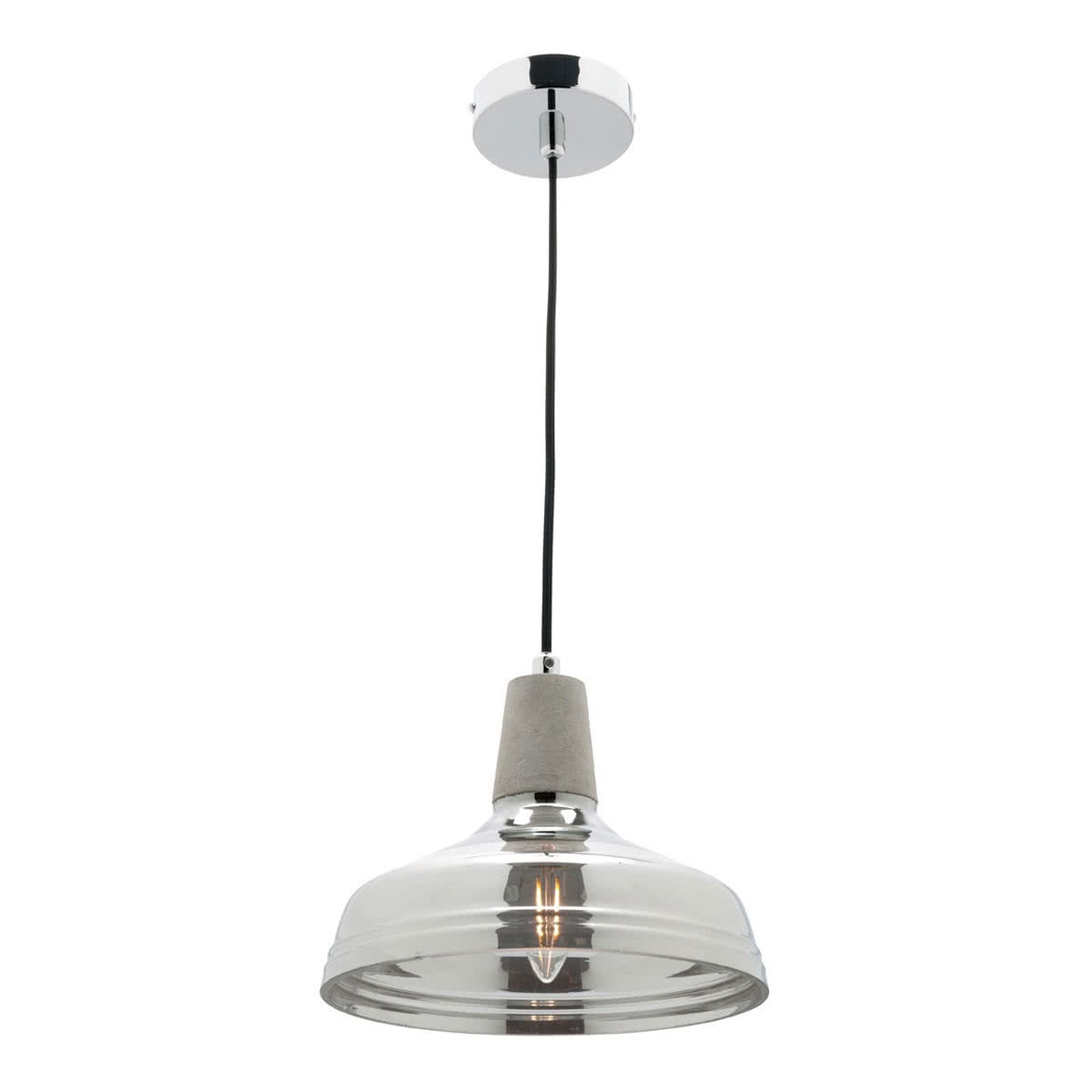 Kristov Small Electroplated Chrome Smoke Glass Pendant