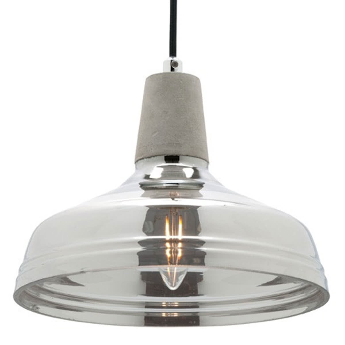 Kristov Small Electroplated Chrome Smoke Glass Pendant