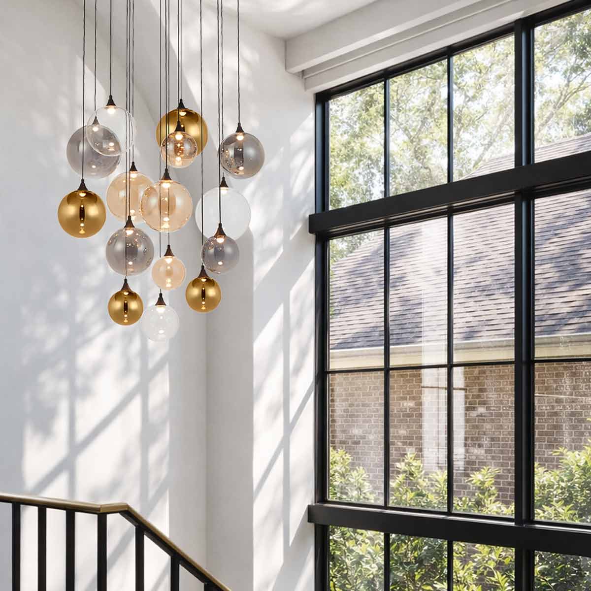 Kupla 15 Light Glass Sphere Cluster LED Pendant