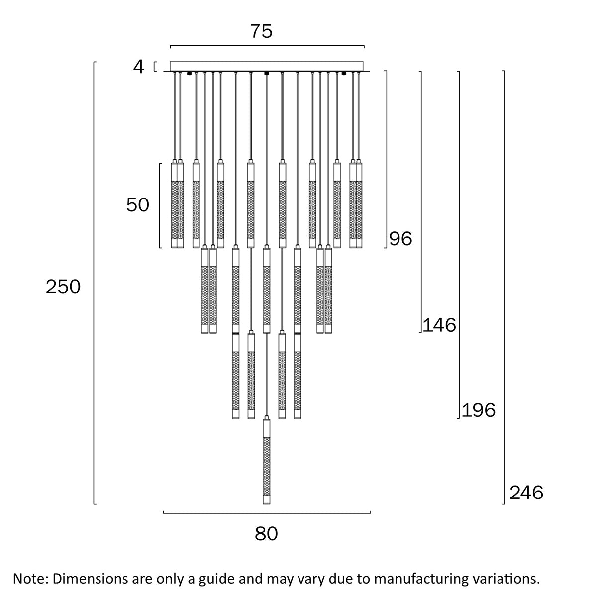 Kurtz 37 Light LED Pendant - Sleek Chrome Design