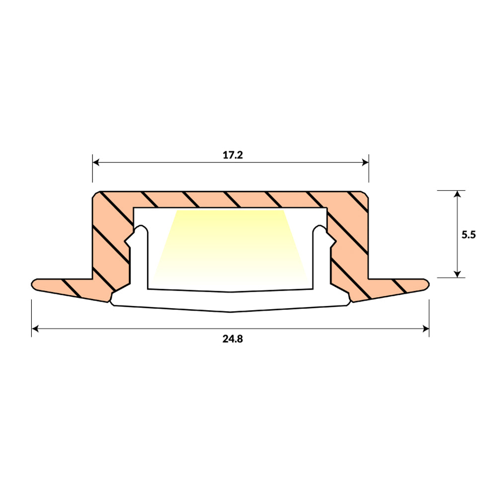 Profillio R1 Recessed LED Profile Extrusion