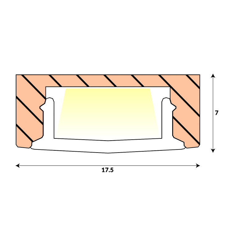 Profillio SM1 Surface Mount LED Profile Extrusion
