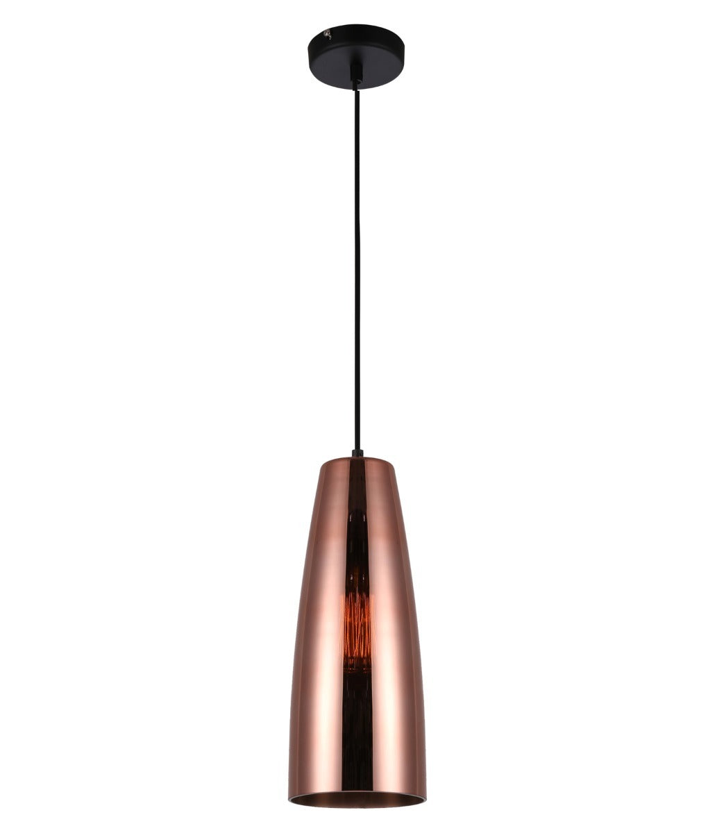 Lamina Series Copper Glass Ellipse Pendant Light