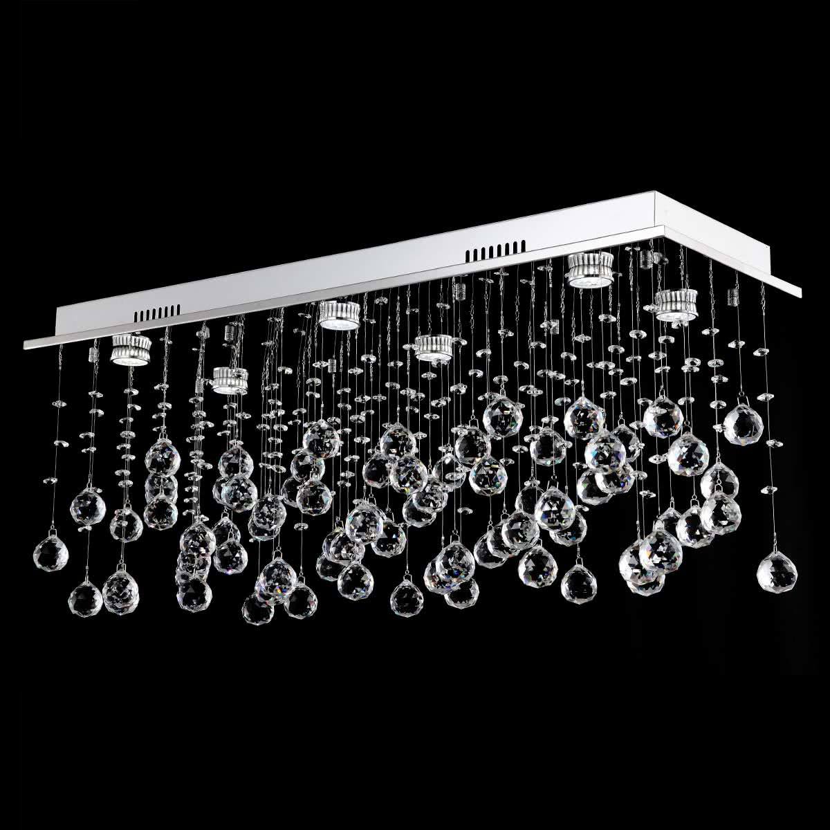Lampada Esplodera 6 Light Chrome Premium Crystal Ceiling Light
