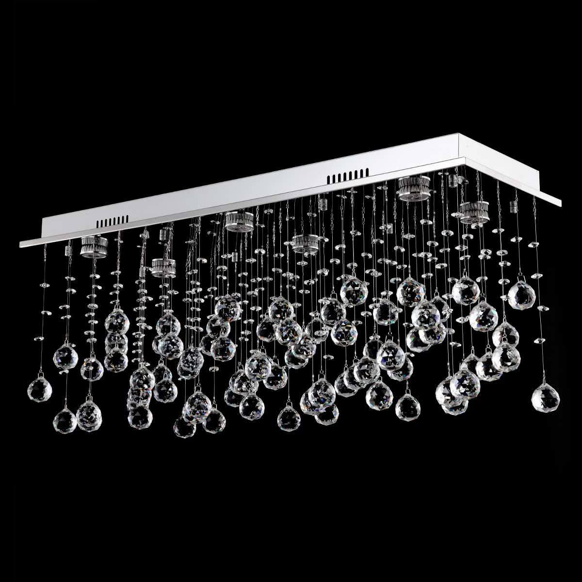 Lampada Esplodera 6 Light Chrome Premium Crystal Ceiling Light
