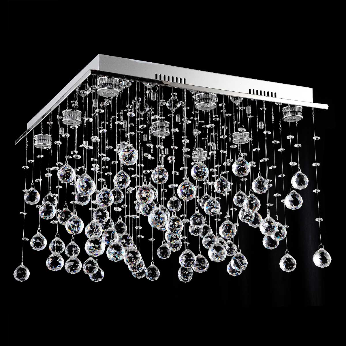 Lampada Esplodera 9 Light Chrome Premium Crystal Close To Ceiling Light