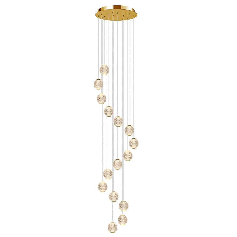 Langdon 15 Light LED Glass Cluster Pendant Light