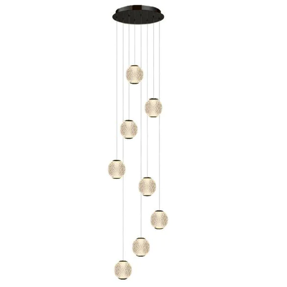 Langdon 8LT LED Glass Cluster Pendant Light