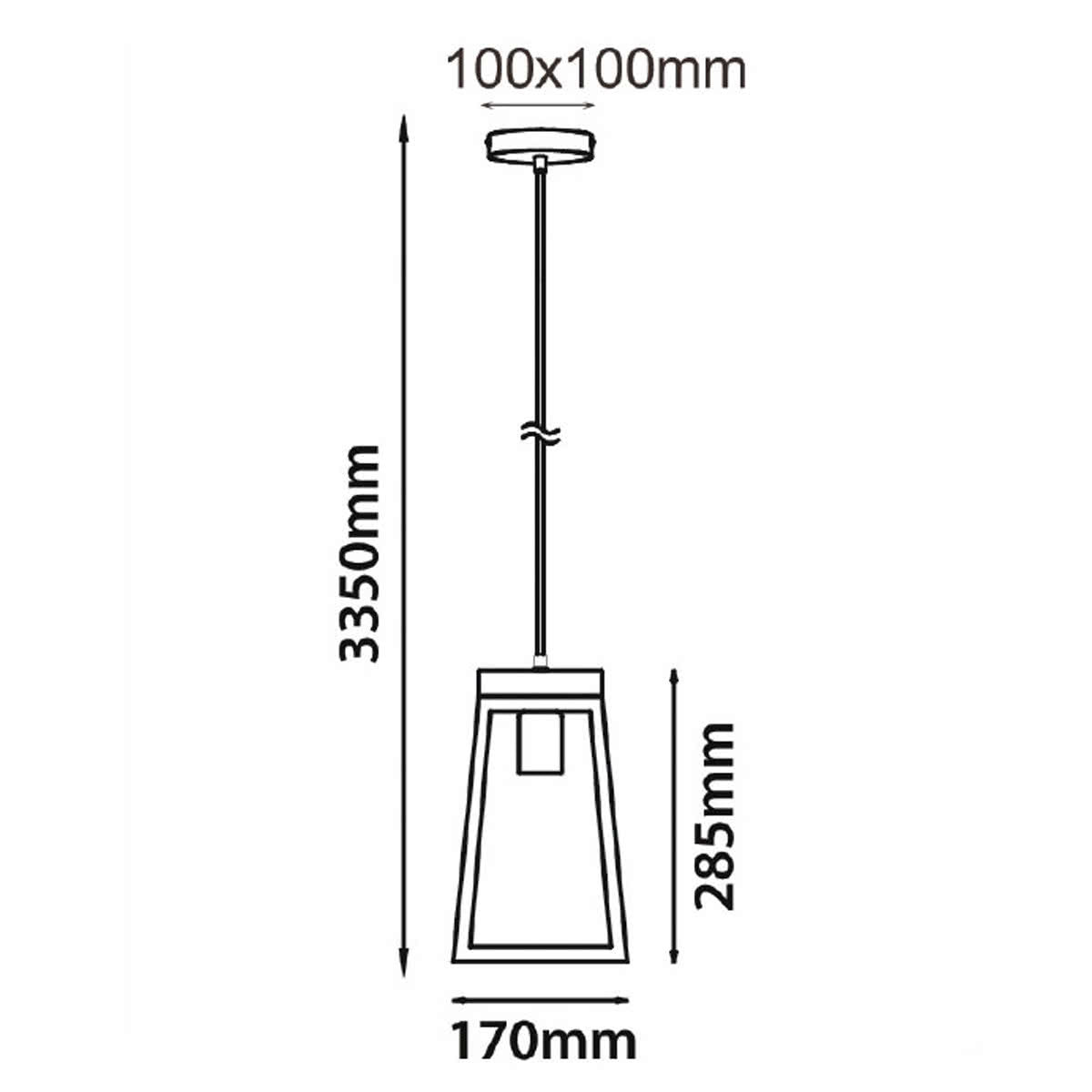 Lanterna Trapezium Iron and Wood Pendant Light