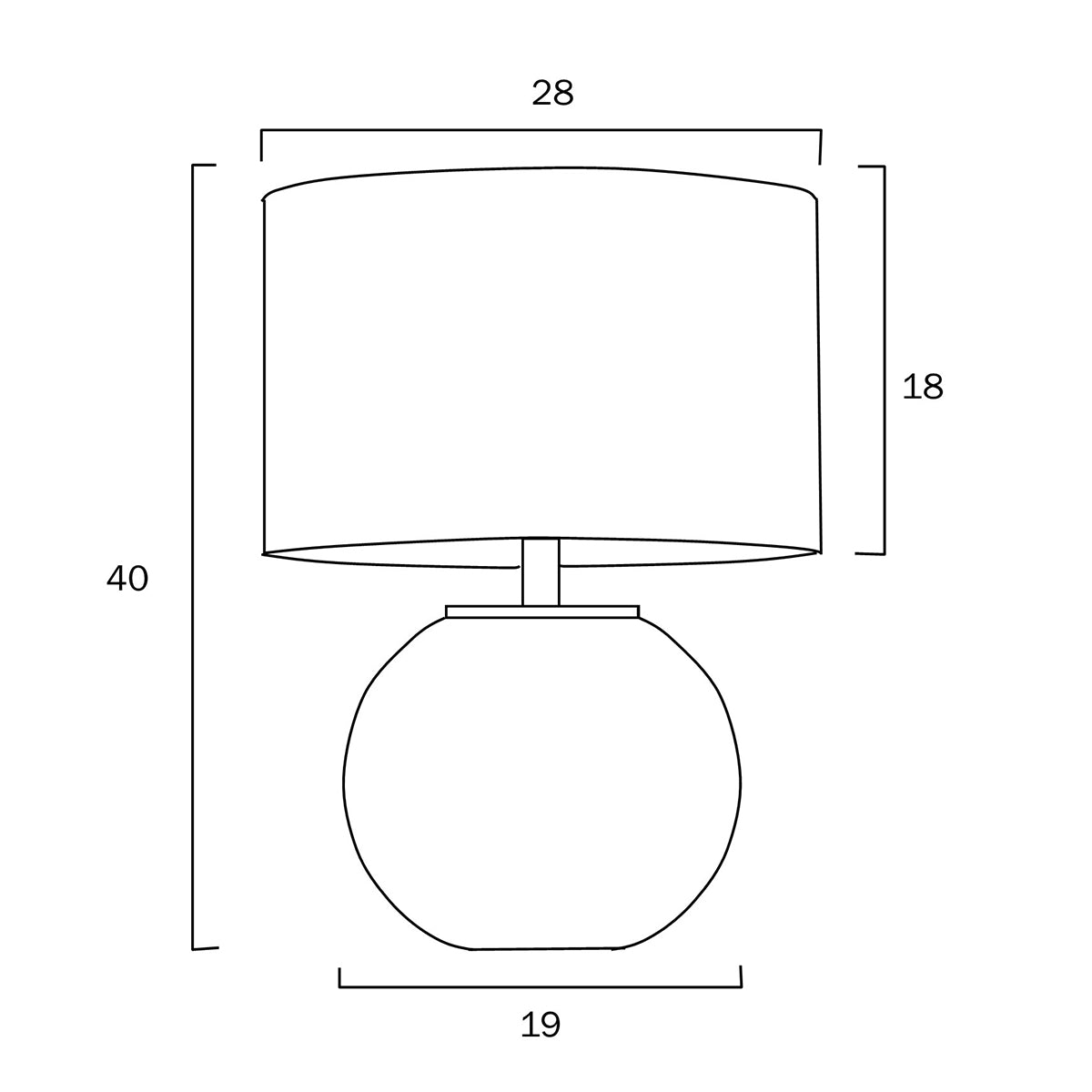 Lara Table Lamp with E27 Holder - Modern Design