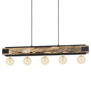 Layham 5 Light Timber Linear Pendant Light