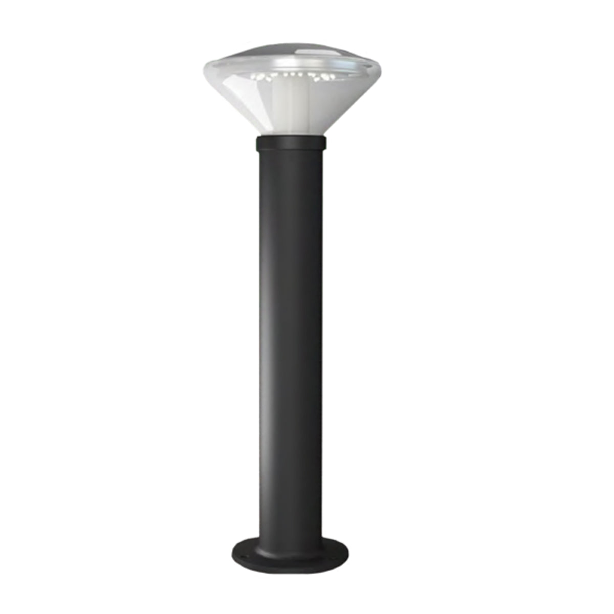 LED Solar Weatherproof and Vandal Resistant With Motion Sensor Black Bollard