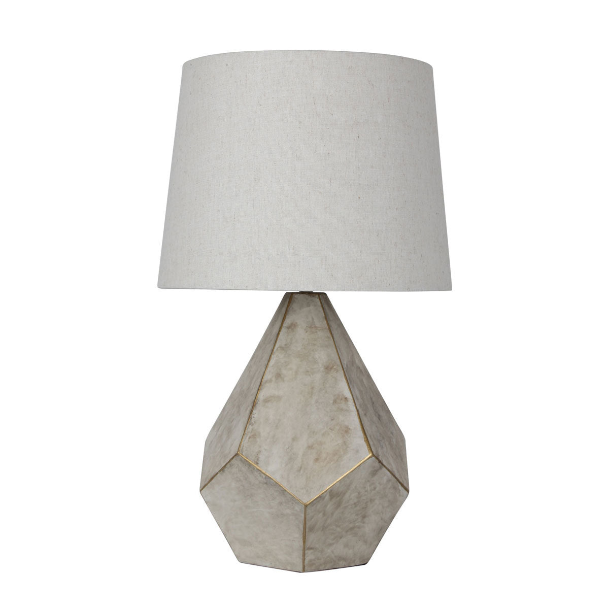 Leon Geometric Ivory & Gold Table Lamp