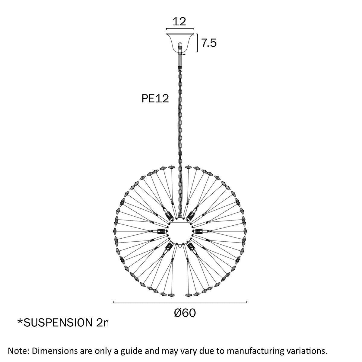 Lerida 12LT Pendant Light with G9 Fitting