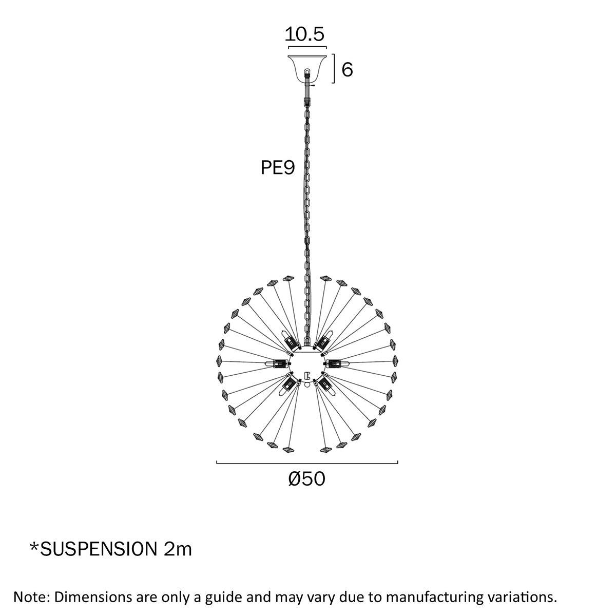 Lerida 9 Light Round Pendant Light with Stunning Design