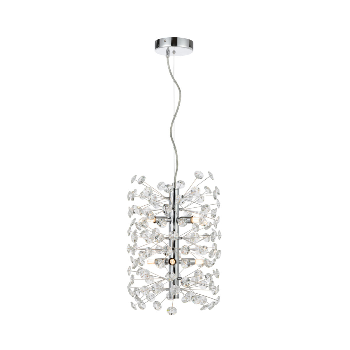 Lerida 6 Light Pendant Light - Striking Crystal & Iron