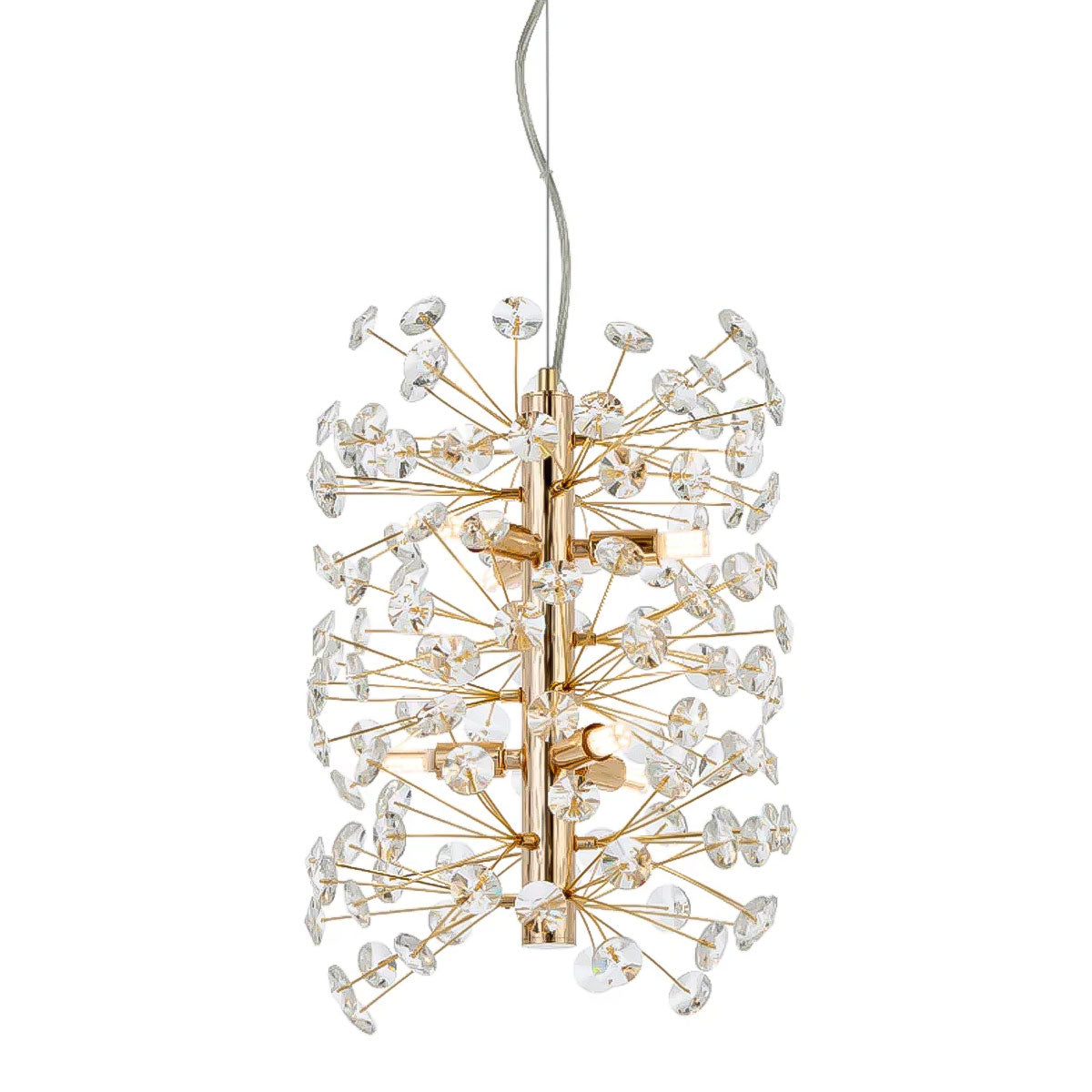 Lerida 6 Light Pendant Light - Striking Crystal & Iron