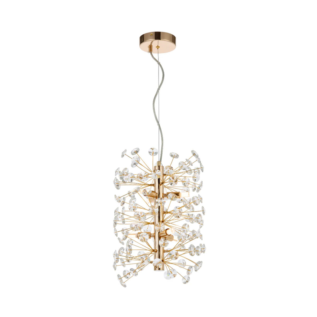 Lerida 6 Light Pendant Light - Striking Crystal & Iron