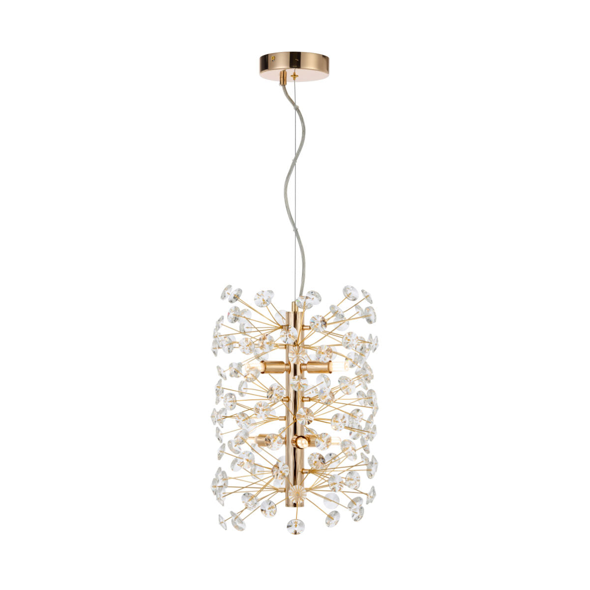 Lerida 6 Light Pendant Light - Striking Crystal & Iron