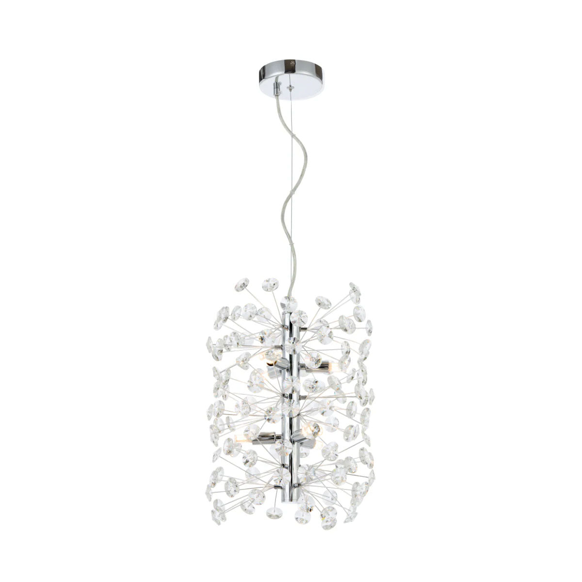 Lerida 6 Light Pendant Light - Striking Crystal & Iron