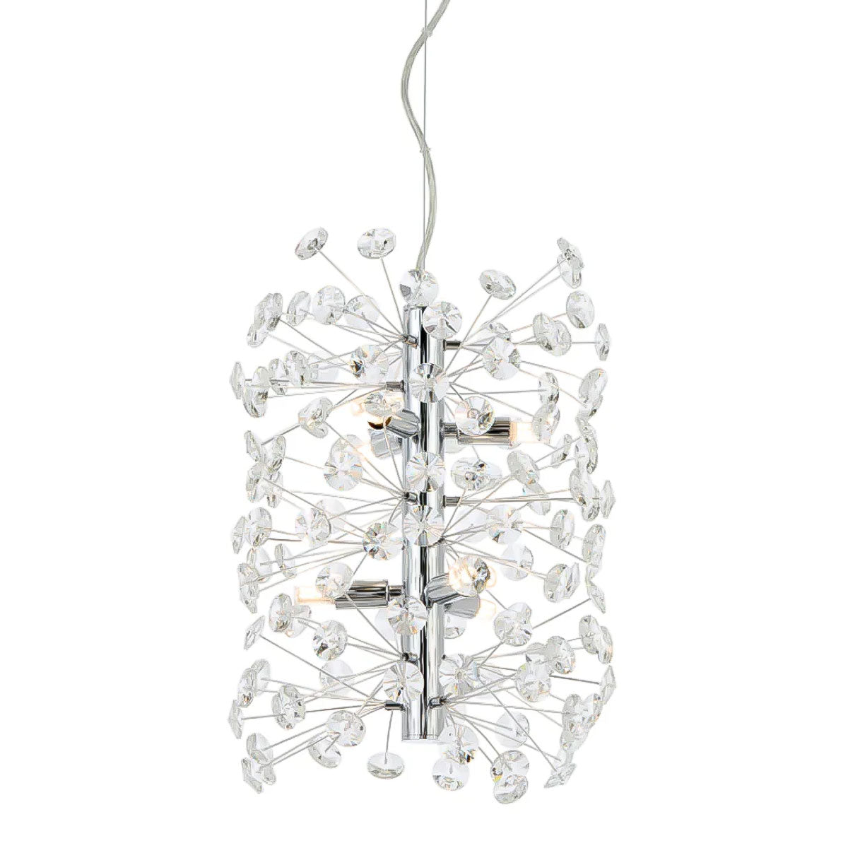 Lerida 6 Light Pendant Light - Striking Crystal & Iron