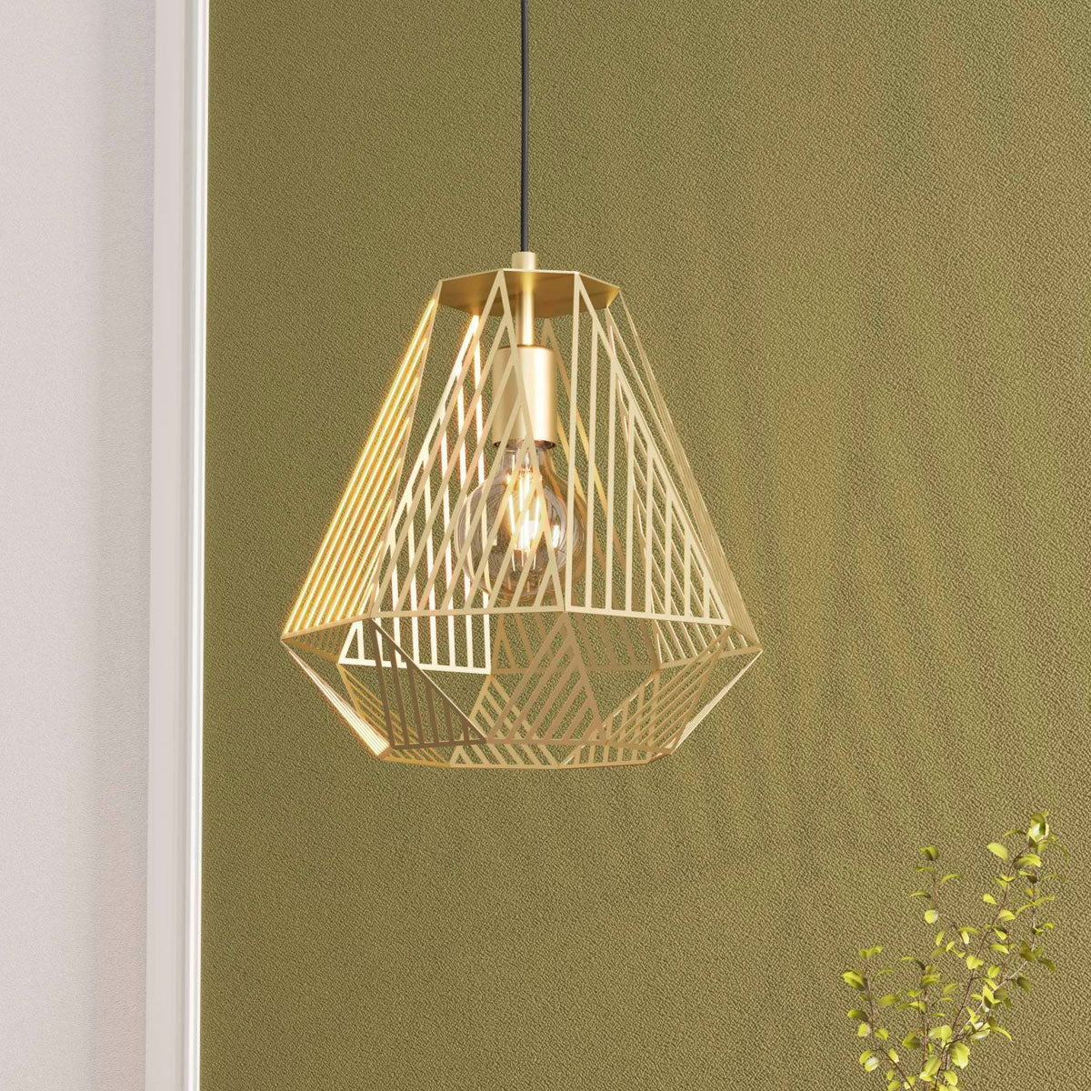 Stype Geometric Diamond Shaped Pendant Light with E27 Holder