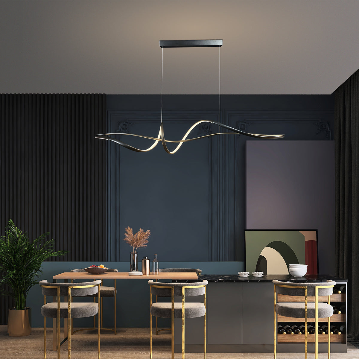 Bocchio Spiral Pendant Light 1200mm