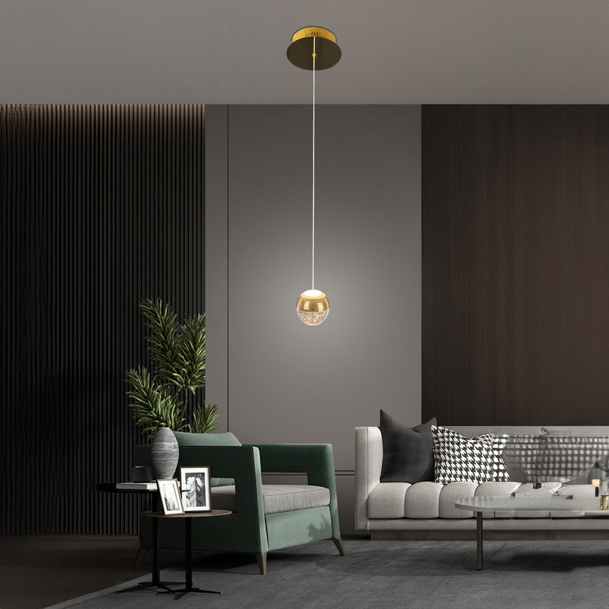 Messina Single LED Ball Pendant Light
