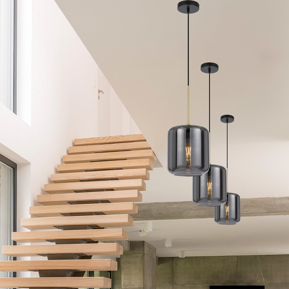 Korova 1LT Pendant Light - Stylish Black and Brass