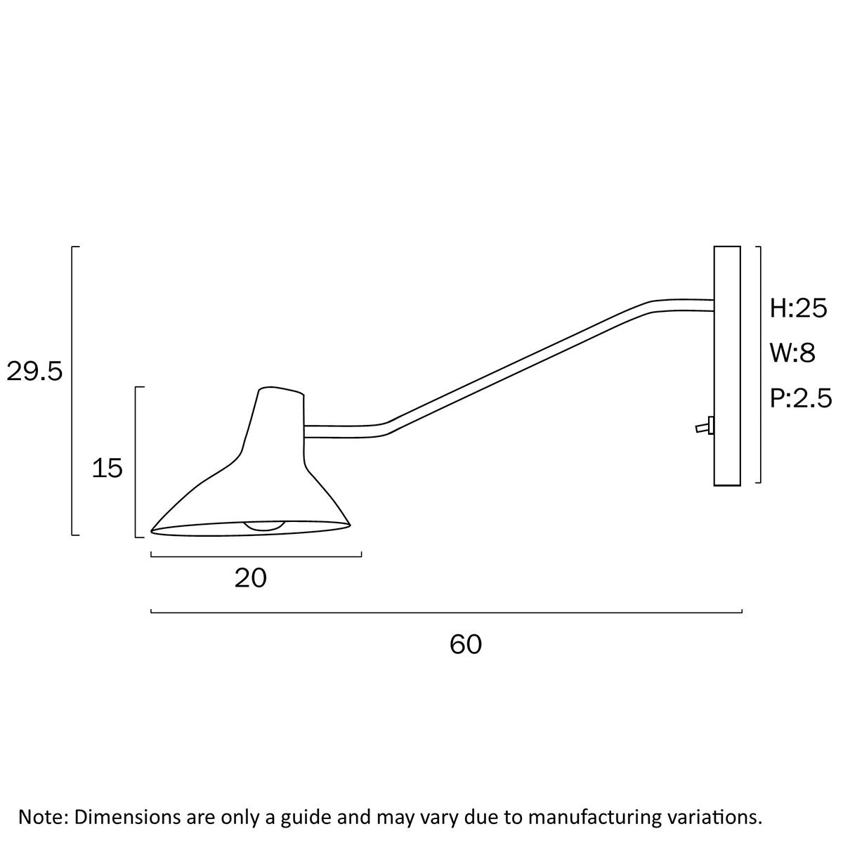 Farbon Adjustable Wall Lamp with Metal Flexi-Arm