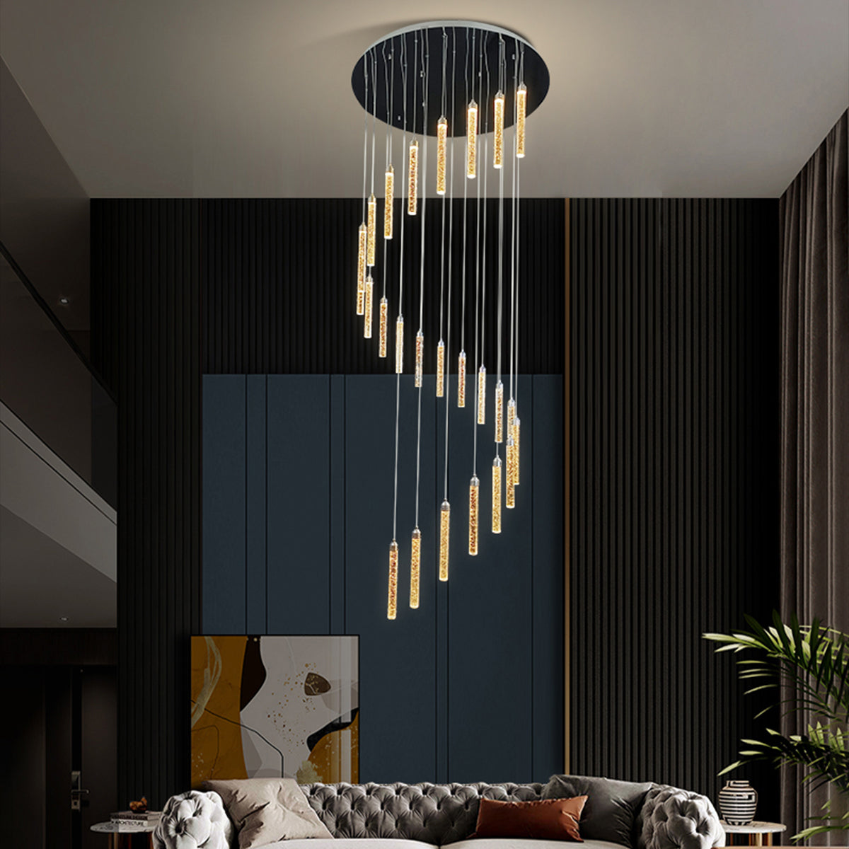 Spiral Pendant Light with 10 LED Lights