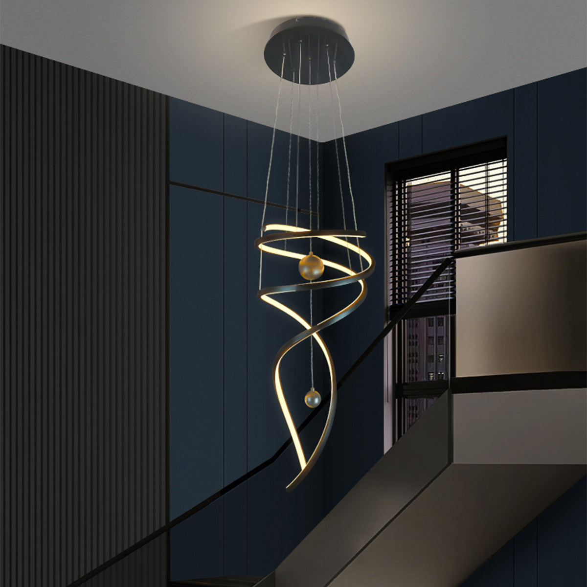 Galassia Metal Swirl Pendant Light - Small