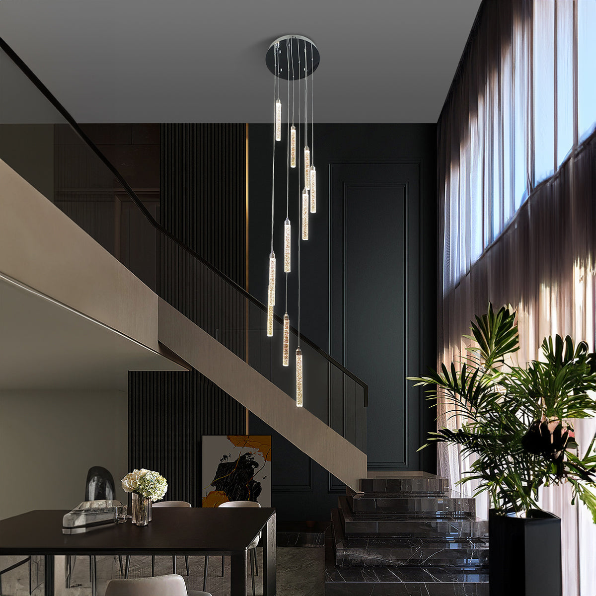 Spiral Pendant Light with 10 LED Lights