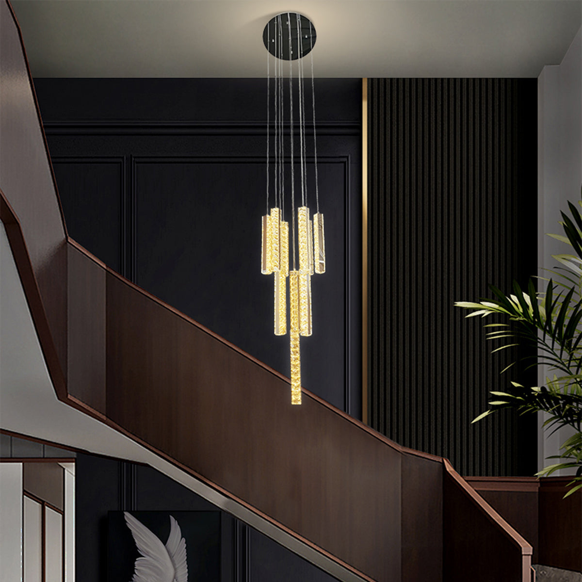 Trechizio 10 LED Cluster Crystal Pendant Lights