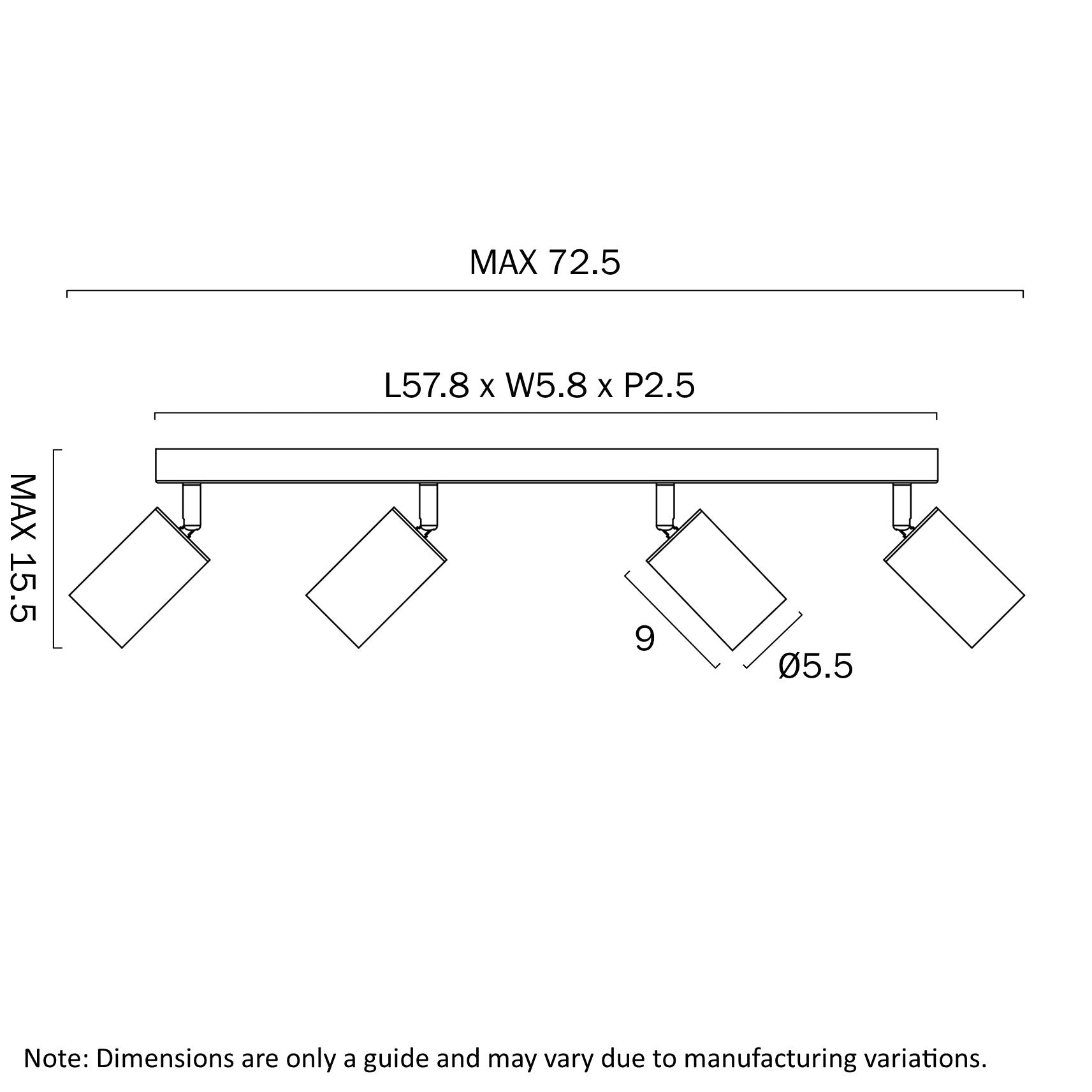 Picard 4 Light Bar Spotlight with Adjustable GU10