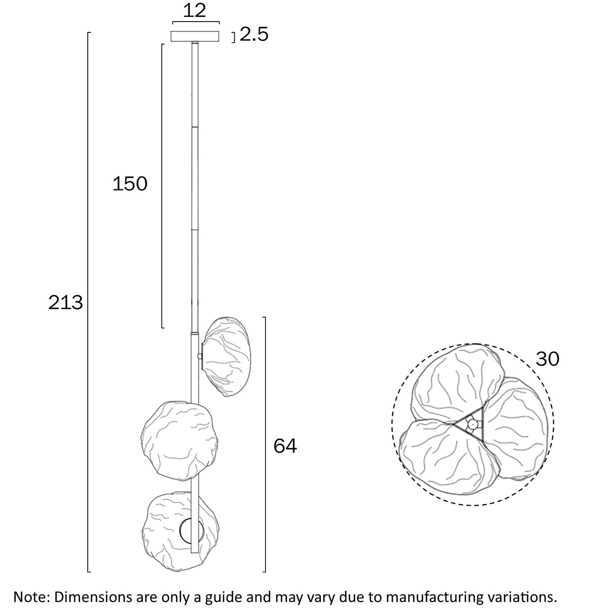 Zecca 3 Light Pendant with Burlap Glass Design