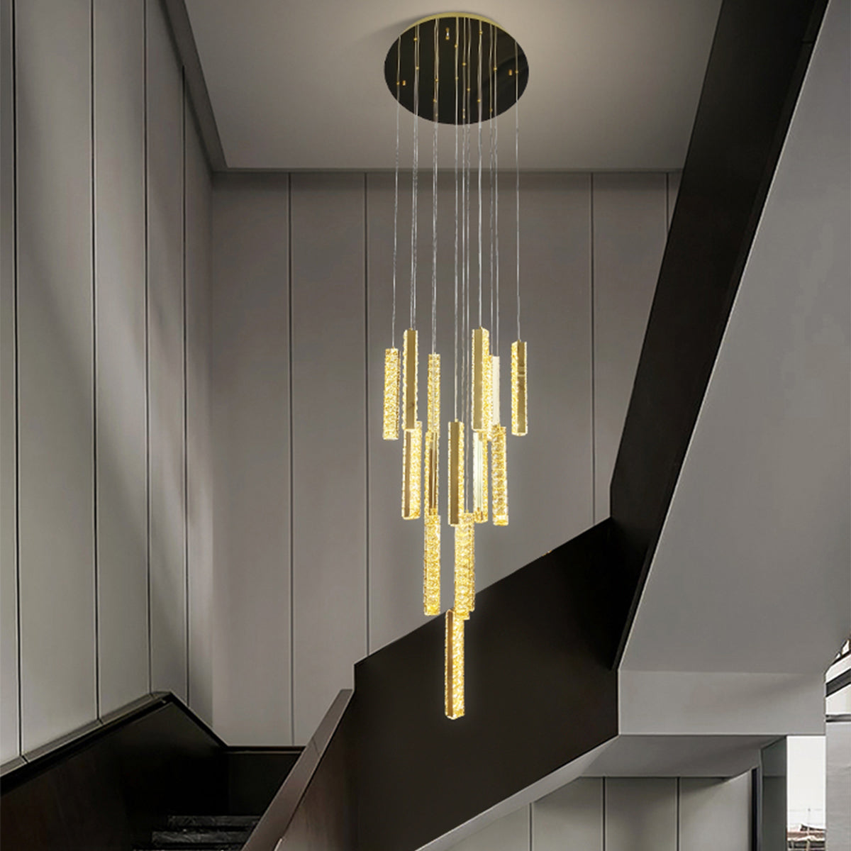 Trechizio 10 LED Cluster Crystal Pendant Lights