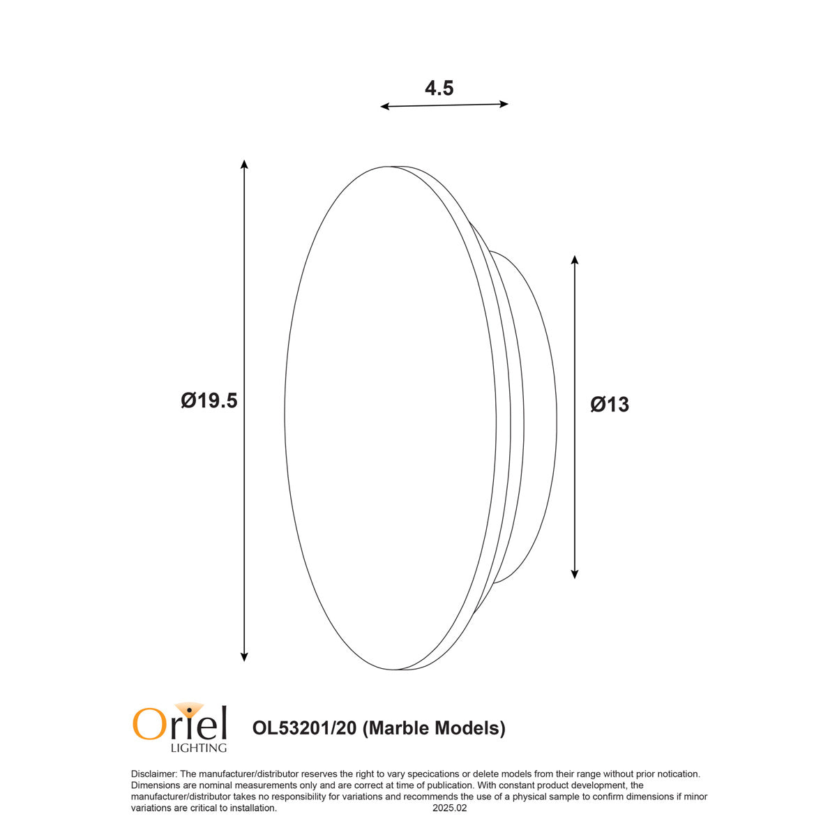 Backlit Wall Sconce - Natural -  250mm - Dot