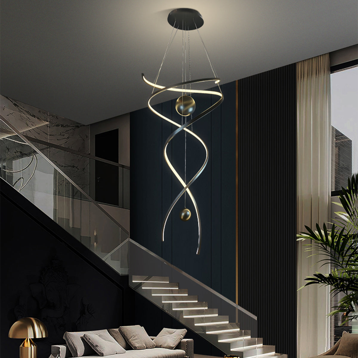 Galassia Metal Swirl Pendant Light - Small